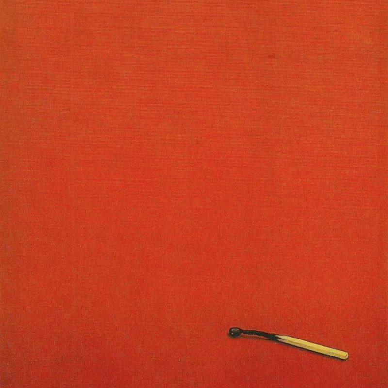 Abgebranntes auf Rot, 1973 (Privatbesitz, Scan aus Katalog) Abgebranntes auf Rot, 1973 (Privatbesitz, Scan aus Katalog)