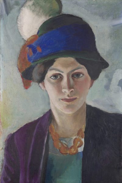 August Macke, Porträt der Frau des Künstlers mit Hut, 1909, LWL-Museum für Kunst und Kultur, Münster
