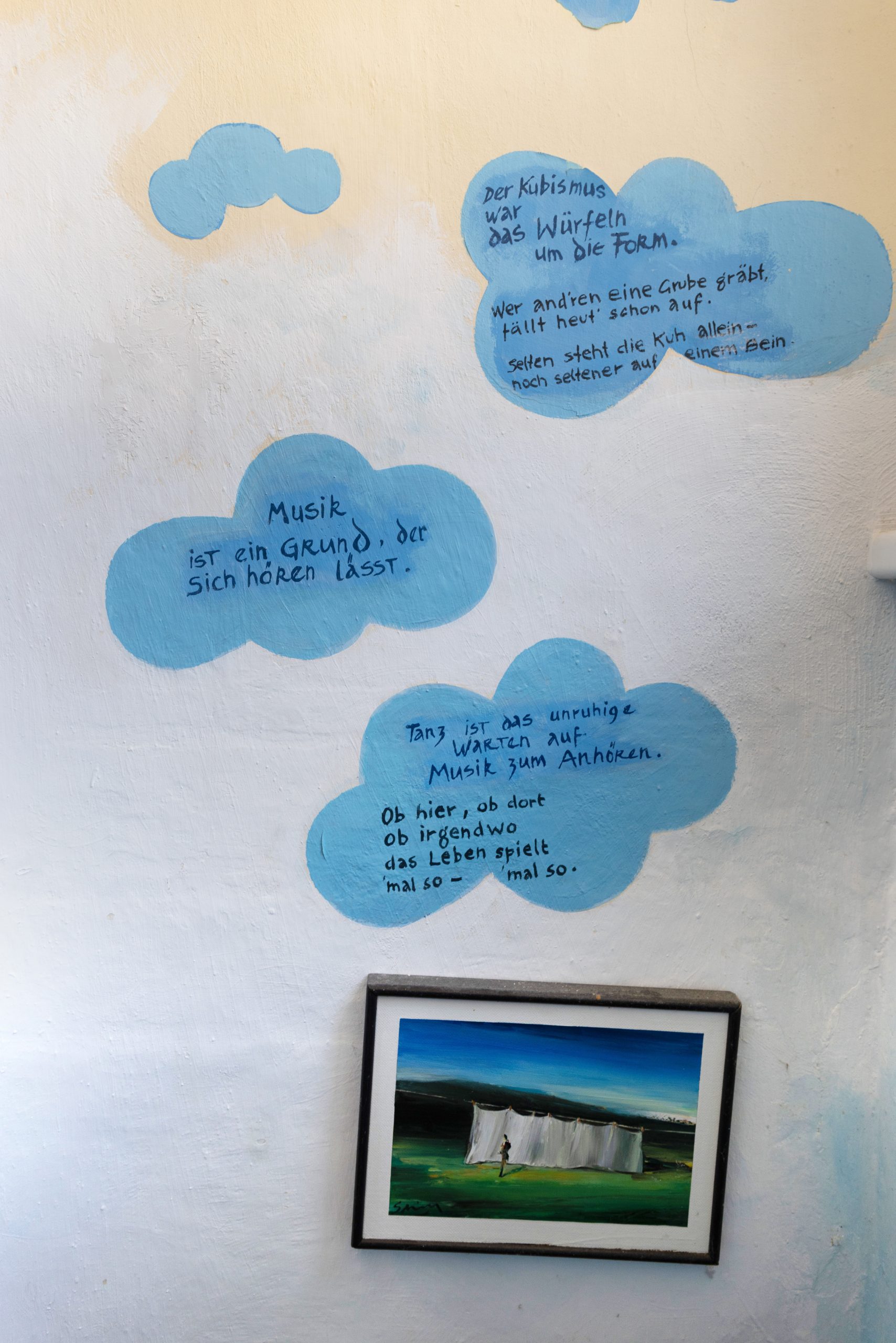 Die „Wand-Ausstattung“ des WCs in der Künstlerresidenz