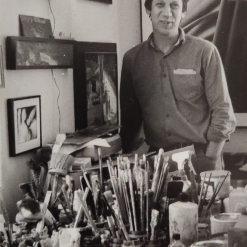 Der Künstler in seinem Atelier in Klein-Mariazell, 1975